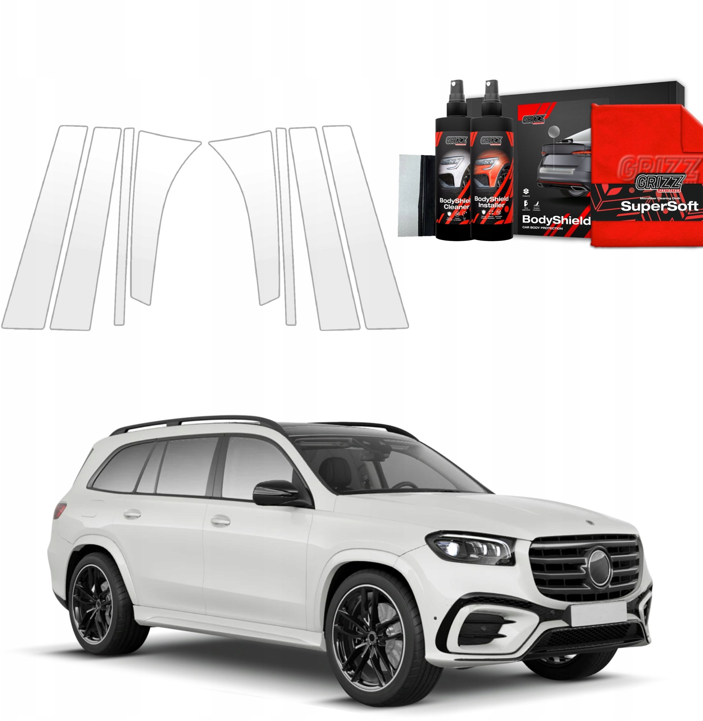 GrizzGlass  słupki BodyShield do Mercedes GLS